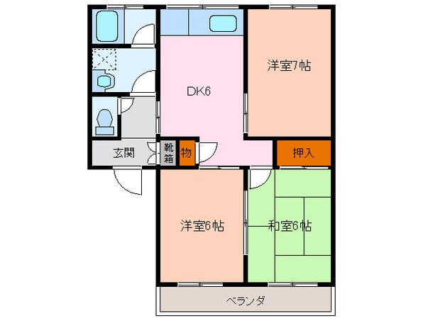 伊勢市駅 徒歩7分 3階の物件間取画像